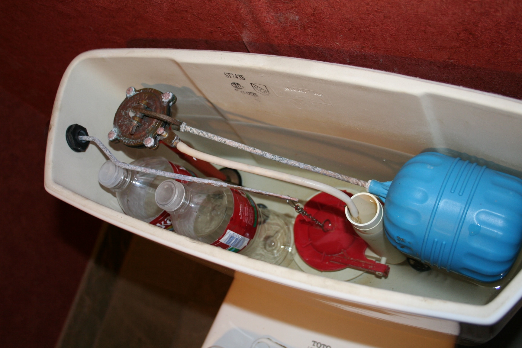 Bottles in holding tank